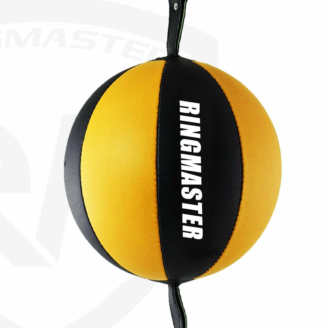 RingMaster Sports Double End Speed Bag Ball Synthetic Leather Gold/Black