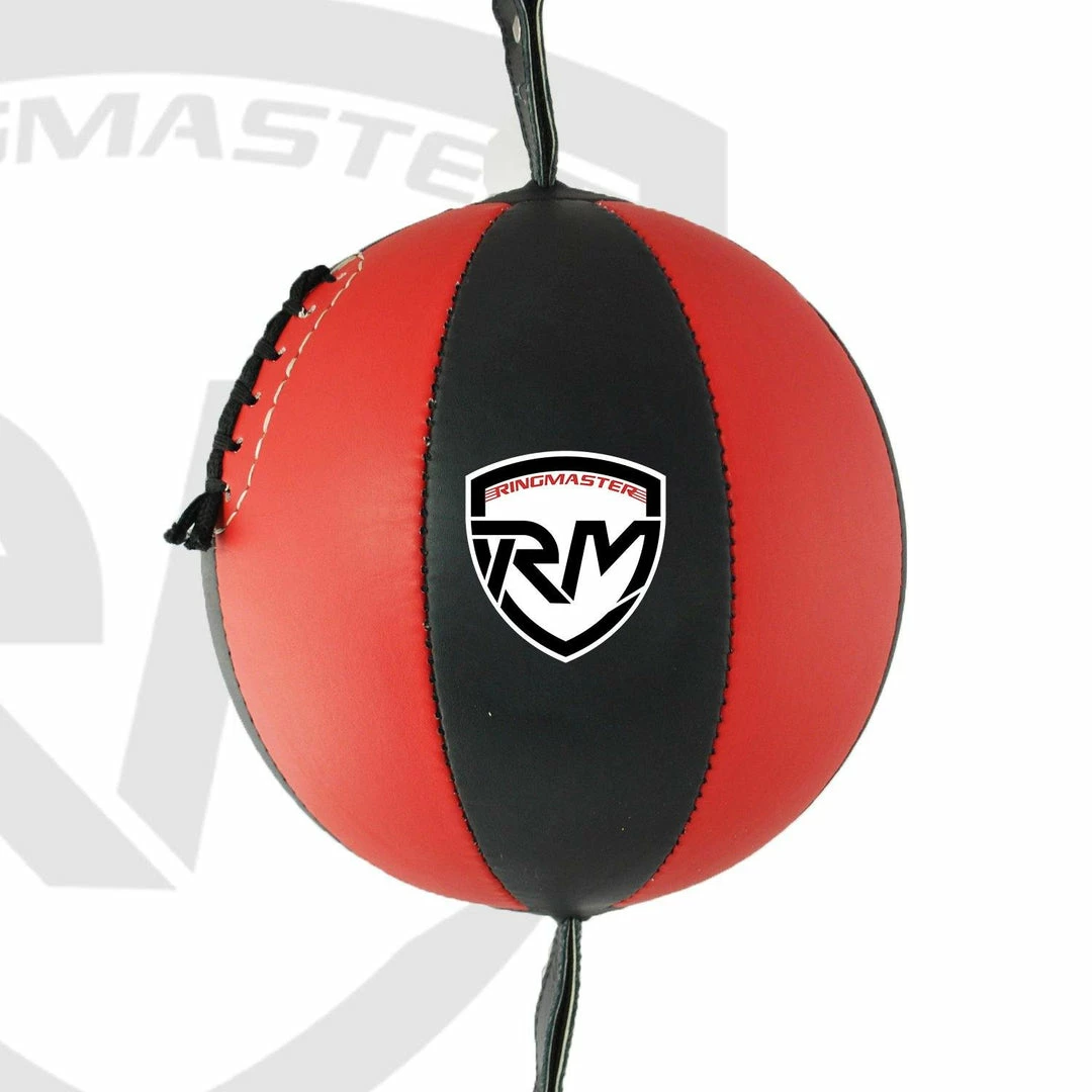 Training RingMaster Sports Double End Speed Bag Ball Genuine Leather Red/Black