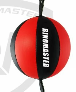 Training RingMaster Sports Double End Speed Bag Ball Genuine Leather Red/Black