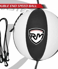 RingMaster Sports Double End Speed Bag Ball Genuine Leather White/Black