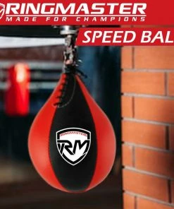 RingMaster Sports Speed Ball Genuine Leather Red/Black Training