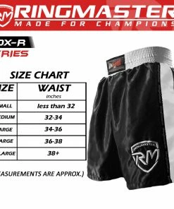 RingMaster Sports BoxR Senior Boxing Shorts Black