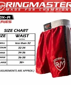 RingMaster Sports BoxR Senior Boxing Shorts Red