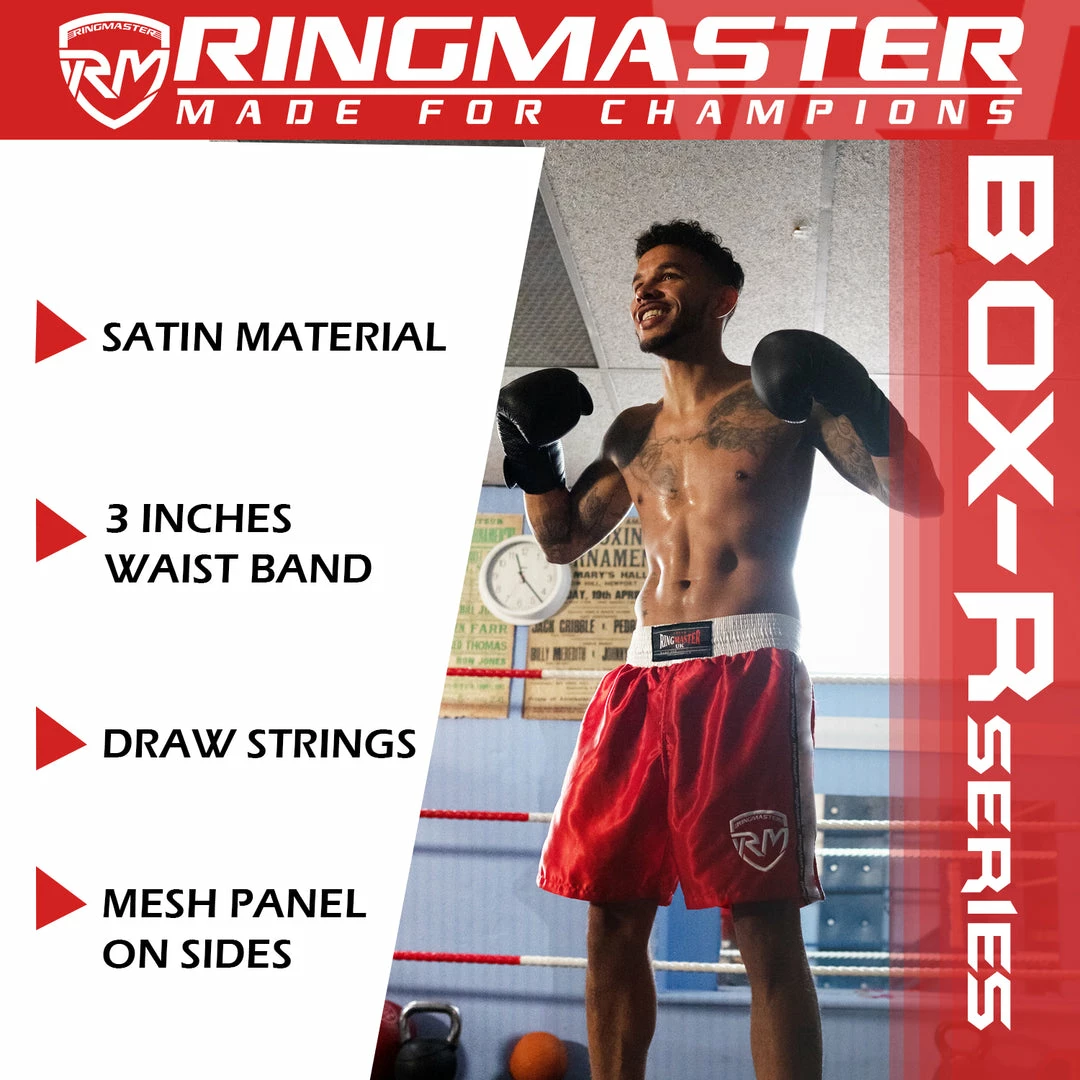 RingMaster Sports BoxR Kids Boxing Shorts Red