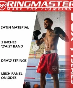 RingMaster Sports BoxR Senior Boxing Shorts Red