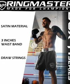 RingMaster Sports BoxR Senior Boxing Shorts Black