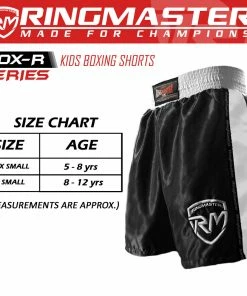 RingMaster Sports BoxR Kids Boxing Shorts Black