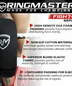 RingMaster Sports Elastic Forearm Support Pads Black