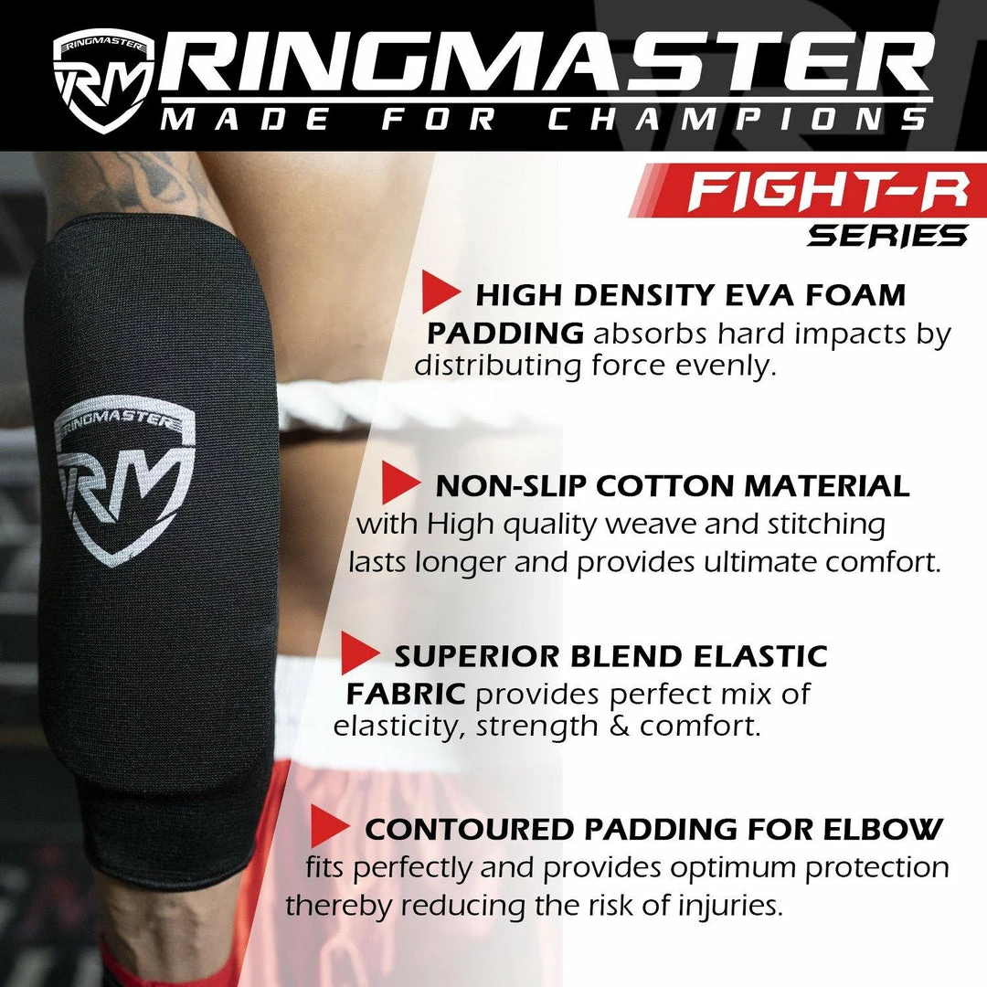 RingMaster Sports Elastic Forearm Support Pads Black