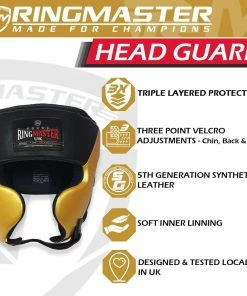 RingMaster Sports Boxing HeadGuard Black And Gold