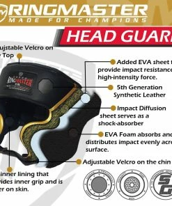 RingMaster Sports Boxing HeadGuard Black And Gold