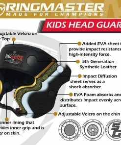 RingMaster Sports Kids Boxing HeadGuard Black And Gold