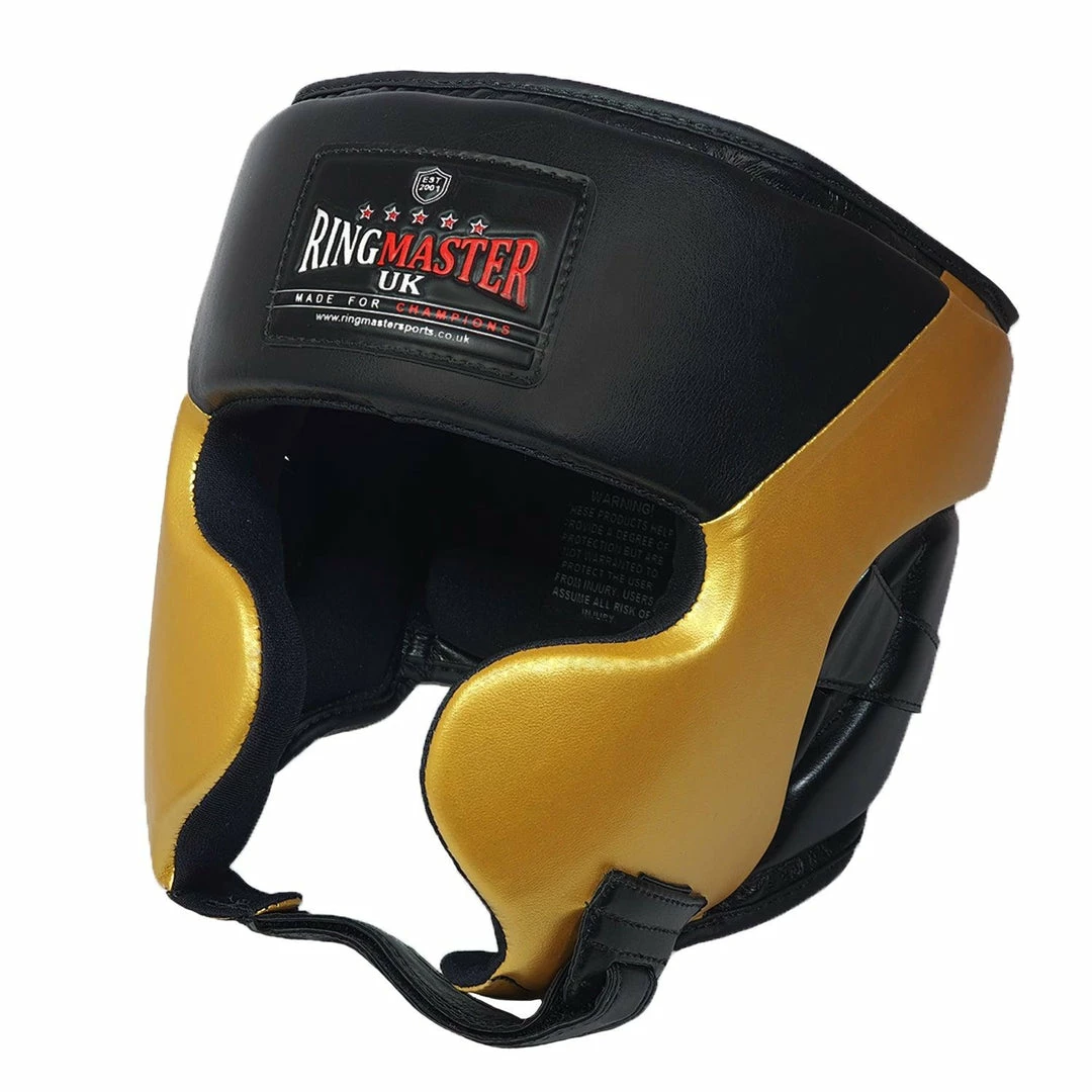 RingMaster Sports Boxing HeadGuard Black And Gold