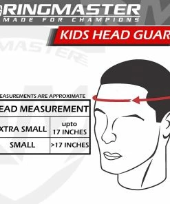 RingMaster Sports Kids Boxing HeadGuard Synthetic Leather Silver And Black