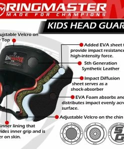 RingMaster Sports Kids Boxing HeadGuard Black And Red