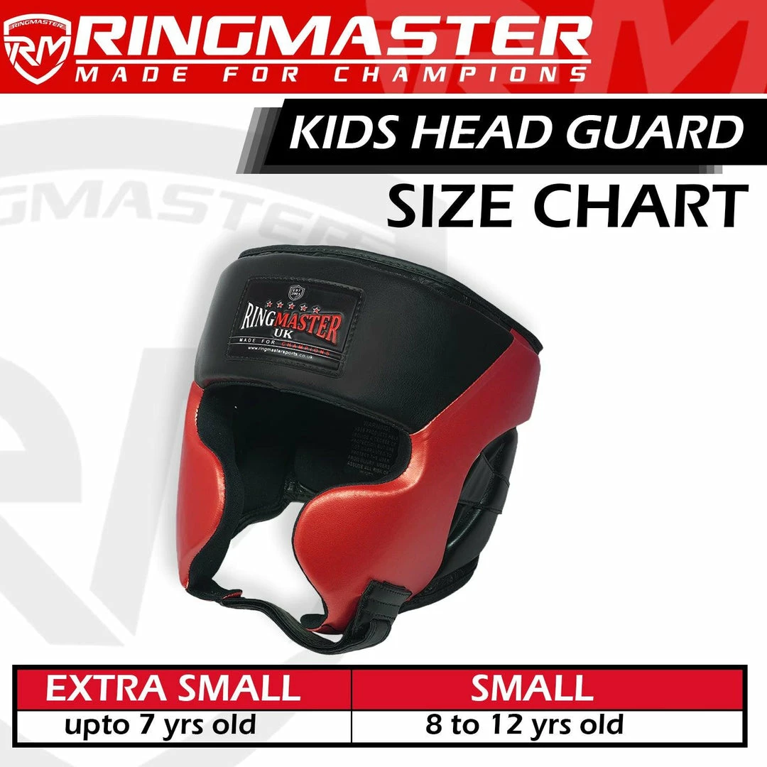 RingMaster Sports Kids Boxing HeadGuard Black And Red