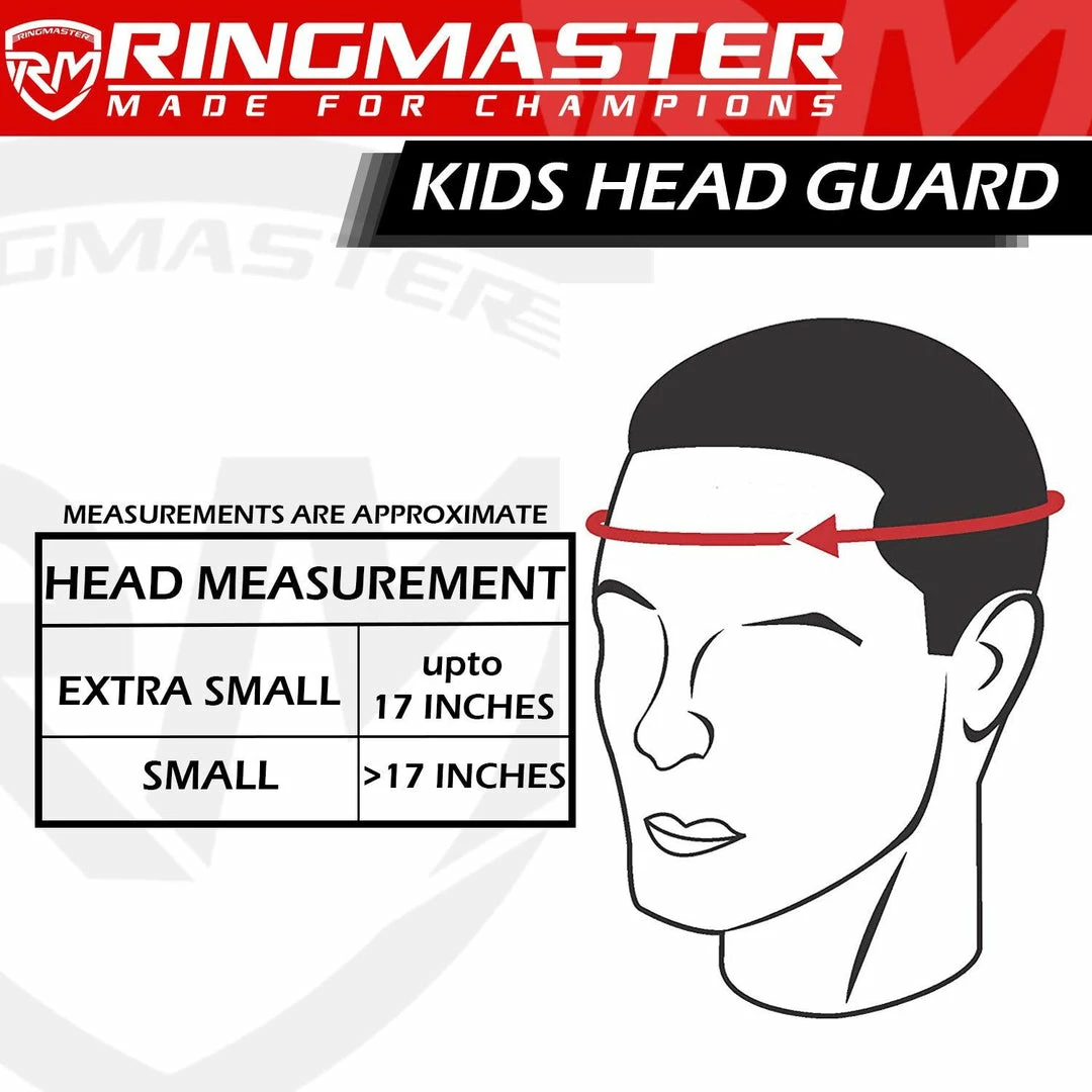 RingMaster Sports Kids Boxing HeadGuard Black And Red