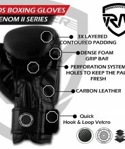 RingMaster Sports - Phenom Kids Boxing Gloves CarbonTech Black