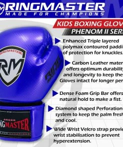 RingMaster Sports - Phenom Kids Boxing Gloves CarbonTech Blue