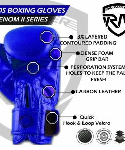 RingMaster Sports - Phenom Kids Boxing Gloves CarbonTech Blue