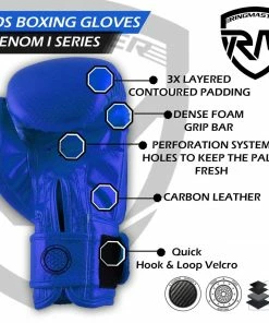 RingMaster Sports - Phenom 1 Kids Boxing Gloves CarbonTech Blue