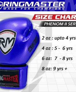 RingMaster Sports - Phenom Kids Boxing Gloves CarbonTech Blue