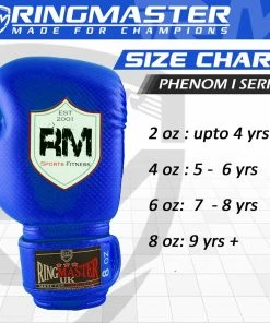 RingMaster Sports - Phenom 1 Kids Boxing Gloves CarbonTech Blue