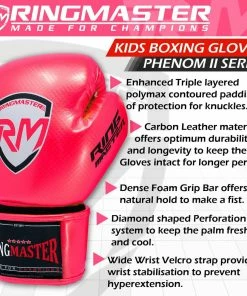 RingMaster Sports - Phenom Kids Boxing Gloves CarbonTech Hot Pink