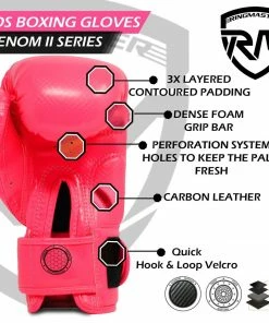 RingMaster Sports - Phenom Kids Boxing Gloves CarbonTech Hot Pink