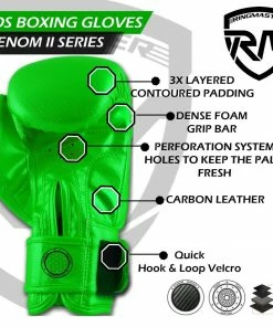 RingMaster Sports - Phenom Kids Boxing Gloves CarbonTech Green