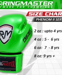 RingMaster Sports - Phenom Kids Boxing Gloves CarbonTech Green