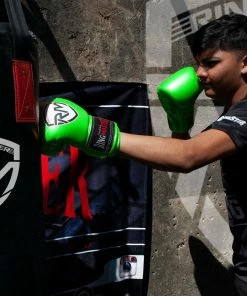 RingMaster Sports - Phenom Kids Boxing Gloves CarbonTech Green