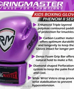 RingMaster Sports - Phenom Kids Boxing Gloves CarbonTech Purple