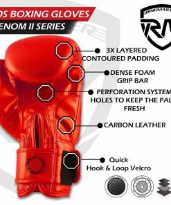 RingMaster Sports - Phenom Kids Boxing Gloves CarbonTech Red