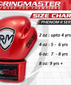 RingMaster Sports - Phenom Kids Boxing Gloves CarbonTech Red