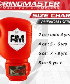 RingMaster Sports - Phenom 1 Kids Boxing Gloves CarbonTech Red