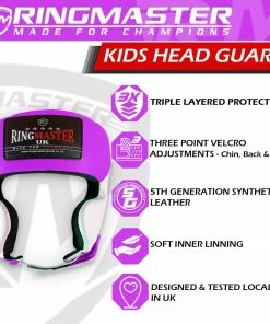 RingMaster Sports Kids Boxing HeadGuard Purple And White