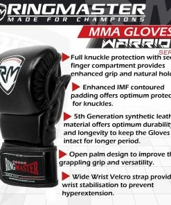 RingMaster Sports Warrior Series MMA Gloves 8oz Black