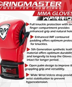 RingMaster Sports Warrior Series MMA Gloves 8oz Red