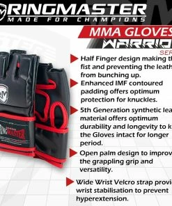 RingMaster Sports Warrior Series MMA Gloves 5oz Black