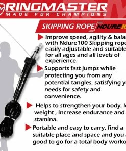 RINGMASTER SPORTS SKIPPING ROPE 3M BLACK Fitness