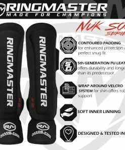 Kickboxing RingMaster Sports Shin Instep Guard Nuk Soo Series Black
