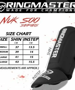 Kickboxing RingMaster Sports Shin Instep Guard Nuk Soo Series Black