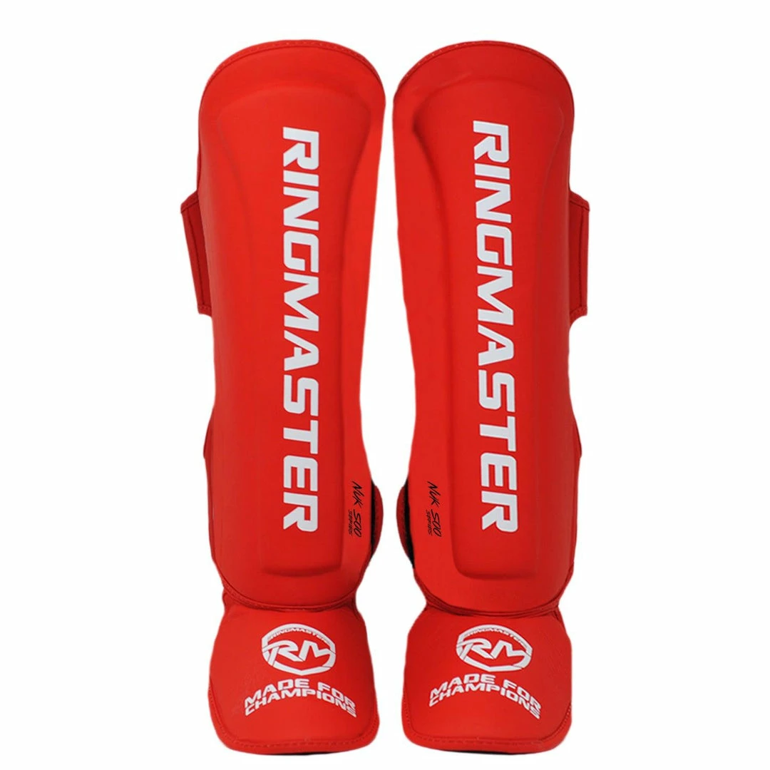 Kickboxing RingMaster Sports Shin Instep Guard Nuk Soo Series Red