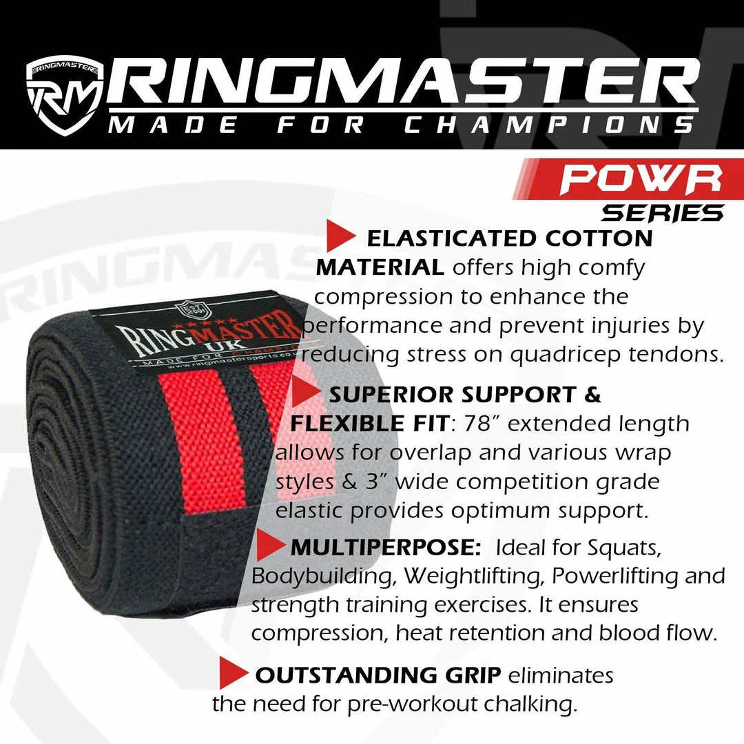 Fitness RingMaster Sports PowR Knee Support Wraps