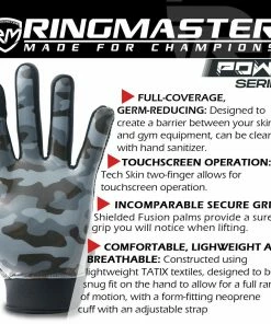 Fitness RingMaster Sports PowR Gym Training Gloves Grey Camo
