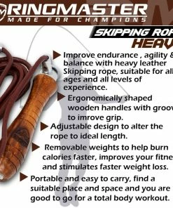 RingMaster Sports Heavy Duty Leather Skipping Rope