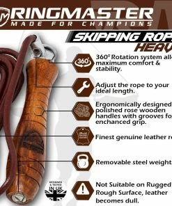 RingMaster Sports Heavy Duty Leather Skipping Rope