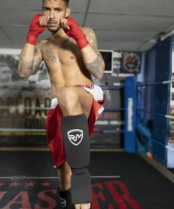 RingMaster Sports Slip-on Elastic Shin & Instep Pads Black