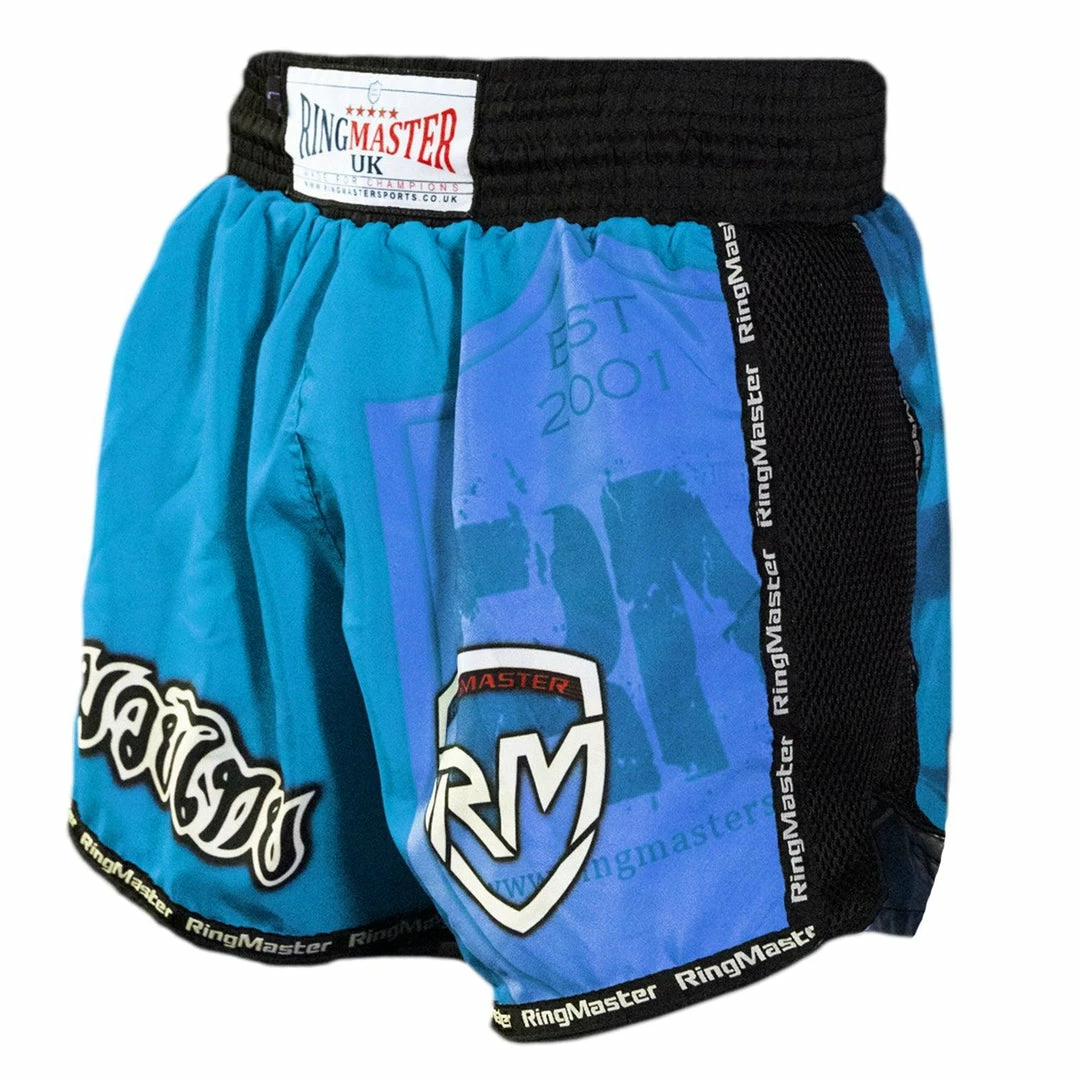 RingMaster Sports Warrior Kids Thai / Kickboxing Shorts Blue